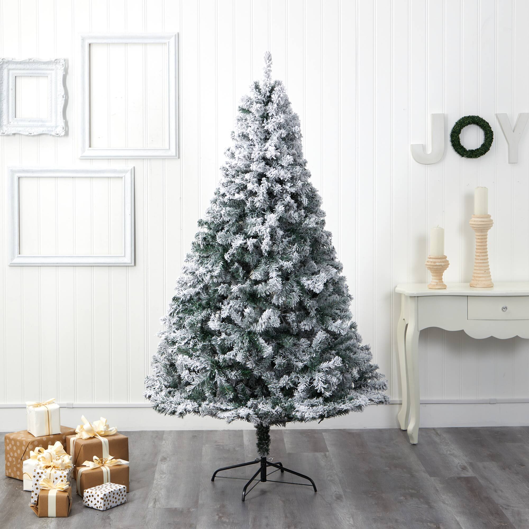 7ft. Unlit Flocked Rock Springs Spruce Artificial Christmas Tree
